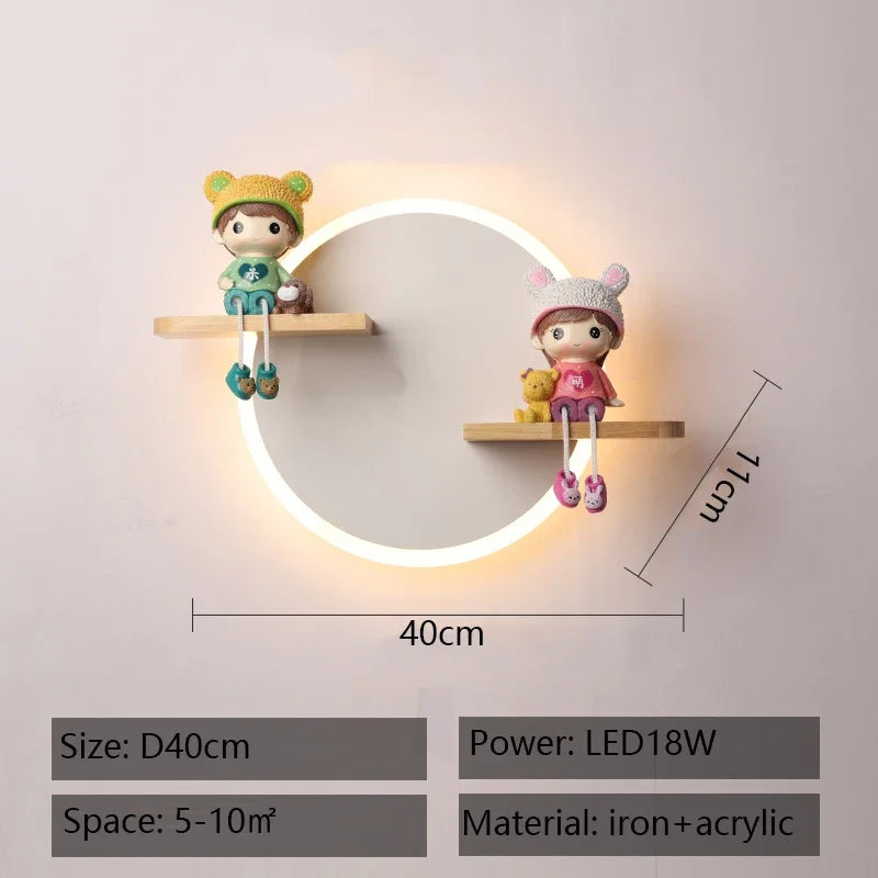 Children's Room Wall Lamp Nordic Cartoon Cute Unicorn Ornaments