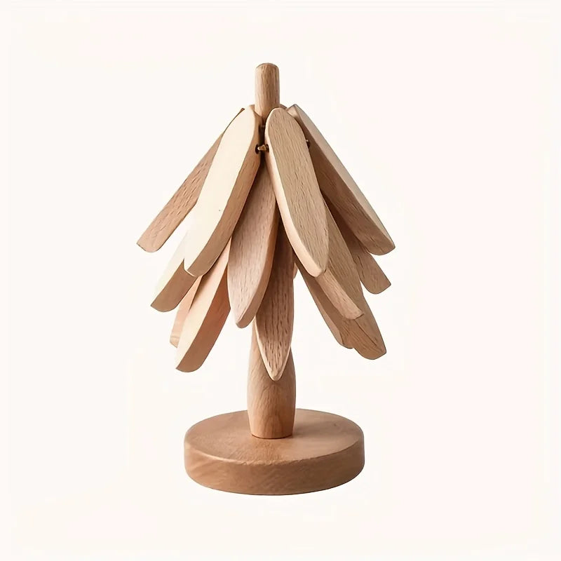 Tree Design Stand Wooden Trivets Decorative Anti Scald