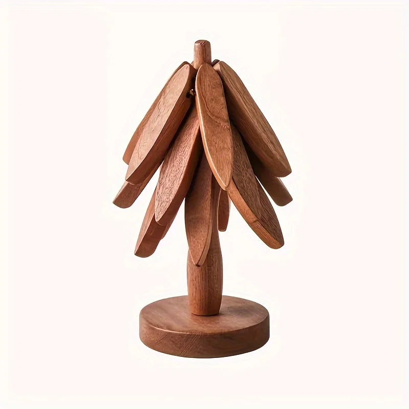 Tree Design Stand Wooden Trivets Decorative Anti Scald
