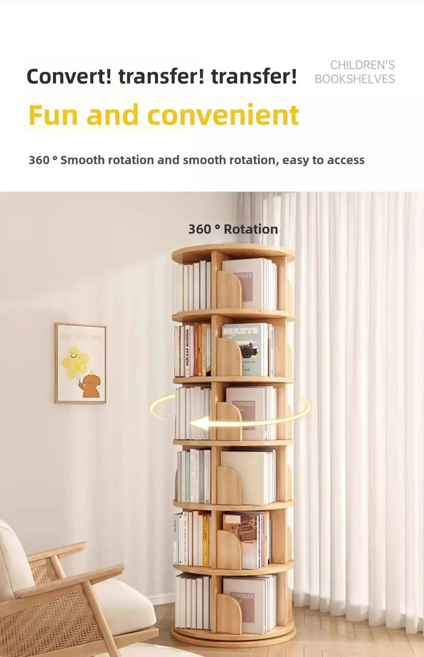 Children's Bookcases Baby Reading Stand Storage Cabinet Kids