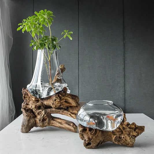 Glass Bonsai Vase Deadwood